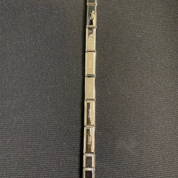 Italian Charm Pink and Clear Rhinestone Stainless Bracelet w/extra links - Picture 9 of 11